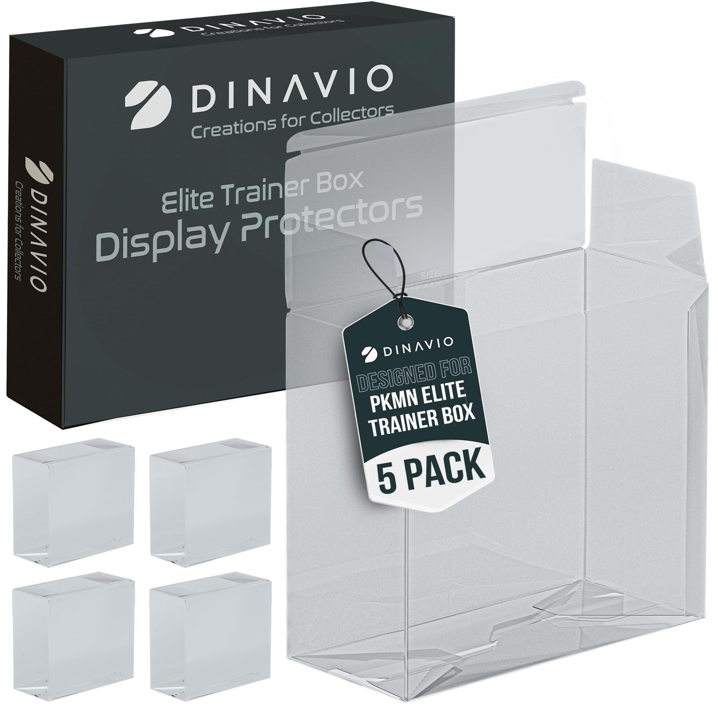 Dinavio Crafthouse PET Plastic ETB Protector Case 10 Pack - Elite Trainer Box Protector - ETB Case Compatible with Elite Trainer Boxes (Pack of 10)
