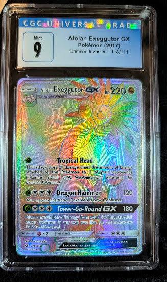 2017 Pokémon Alolan Exeggutor GX Secret Rare Rainbow Holo CGC 9 Mint - Crimson Invasion - Razorray3 Cards & Collectibles