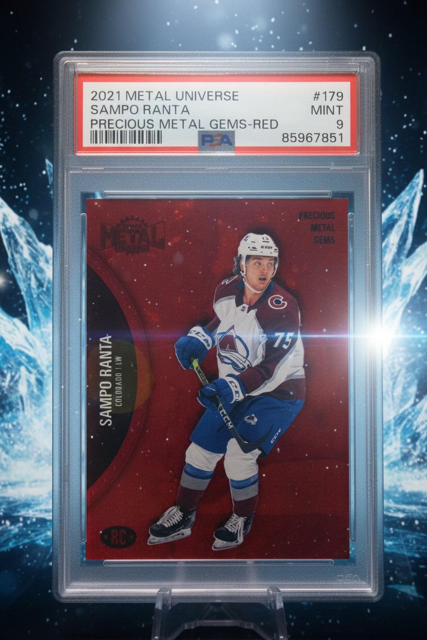 2021-22 Skybox Metal Universe Hockey - Sampo Ranta #179 PMG Red /100 RC (PSA 9)