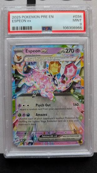 2025 Pokémon Espeon EX PSA 9 Mint - Prismatic Evolutions Surprise Box Exclusive - Razorray3 Cards & Collectibles