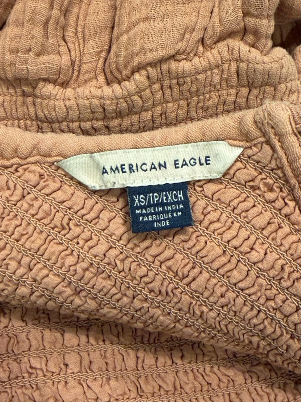 American Eagle Outfitters Women's Rust Ruffle-Hem Cotton Dress XS