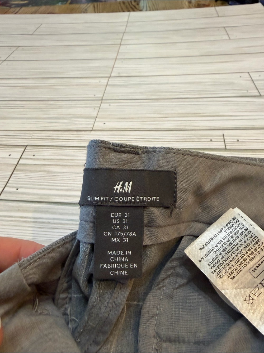 H&M Women's Slim Fit Gray Dress Pants 31