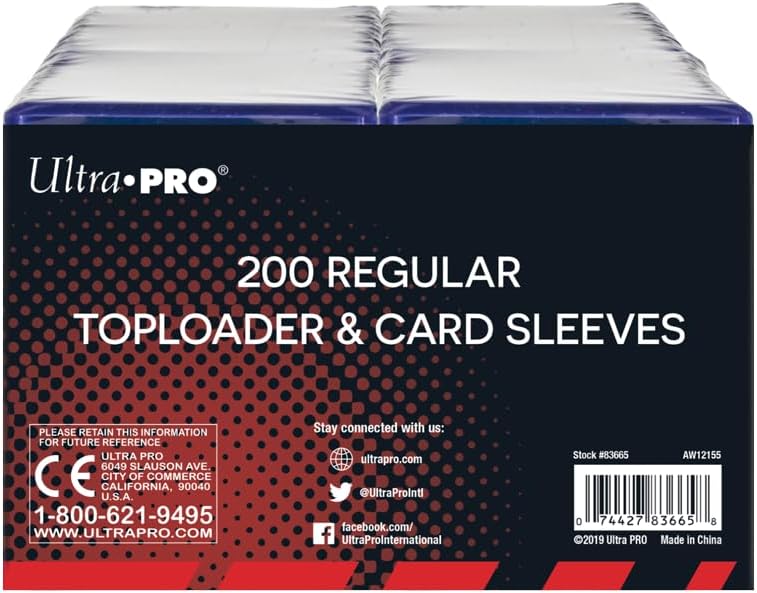Ultra PRO 3" x 4" Toploaders with Card Sleeves – 200ct Bundle