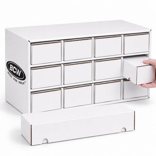 BCW Card House Storage Unit with 12 x 800ct Boxes | Holds Up to 9600 Cards | Organizer for Sports Cards, Pokémon, Magic: The Gathering & More