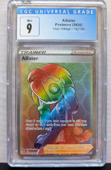 2020 Pokémon Allister Rainbow Rare CGC 9 Mint - Vivid Voltage - Razorray3 Cards & Collectibles 