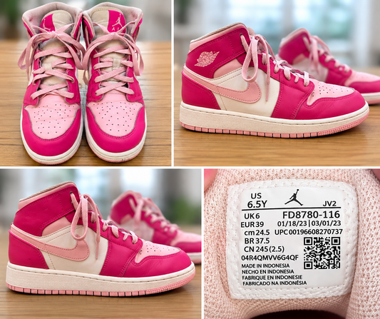 Nike Air Jordan 1 Mid GS Fierce Pink FD8780-116 – Size 6.5Y / Women’s 8
