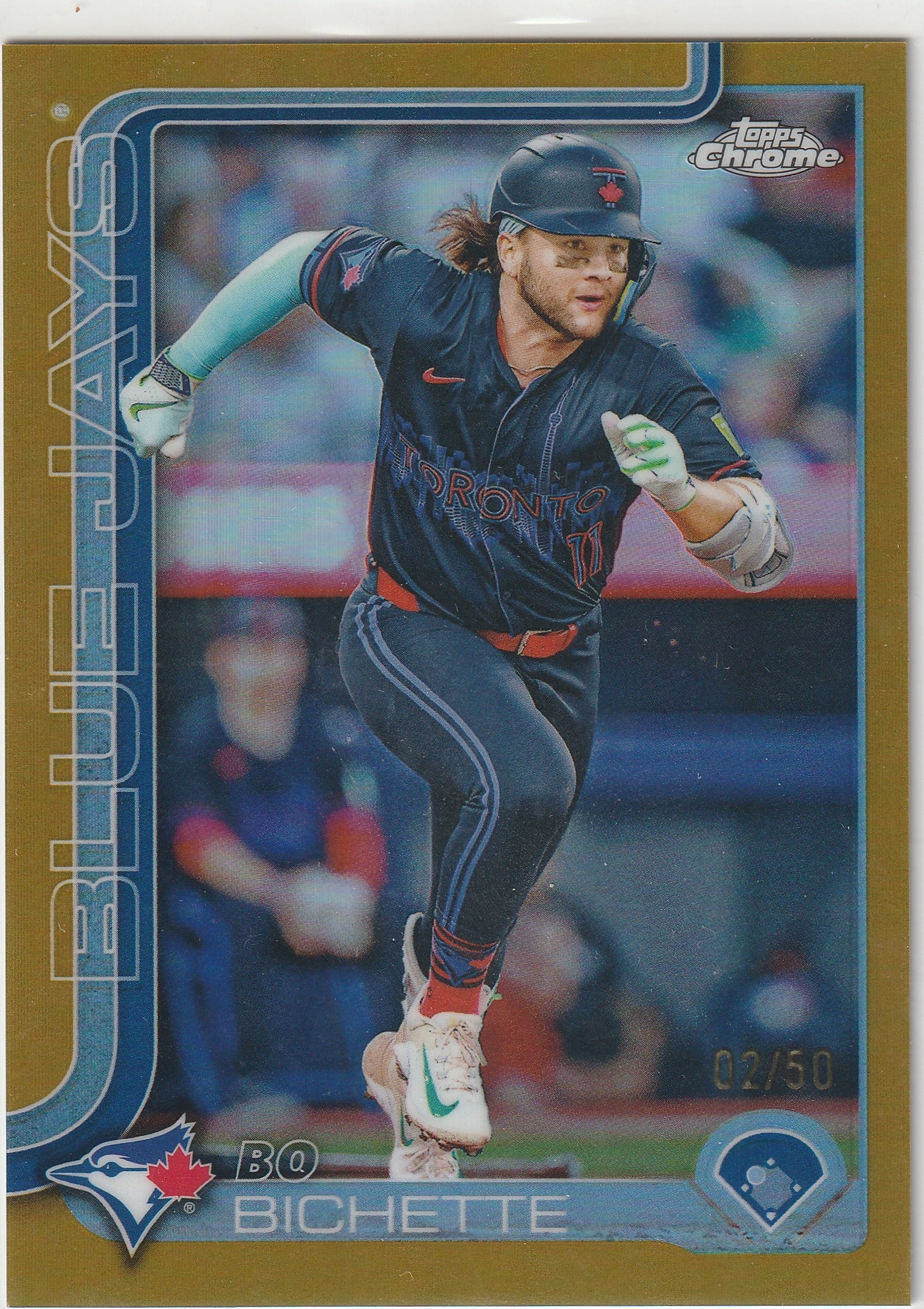 2025 Topps Chrome Baseball Bo Bichette Gold Refractor #02/50 #101 - Front