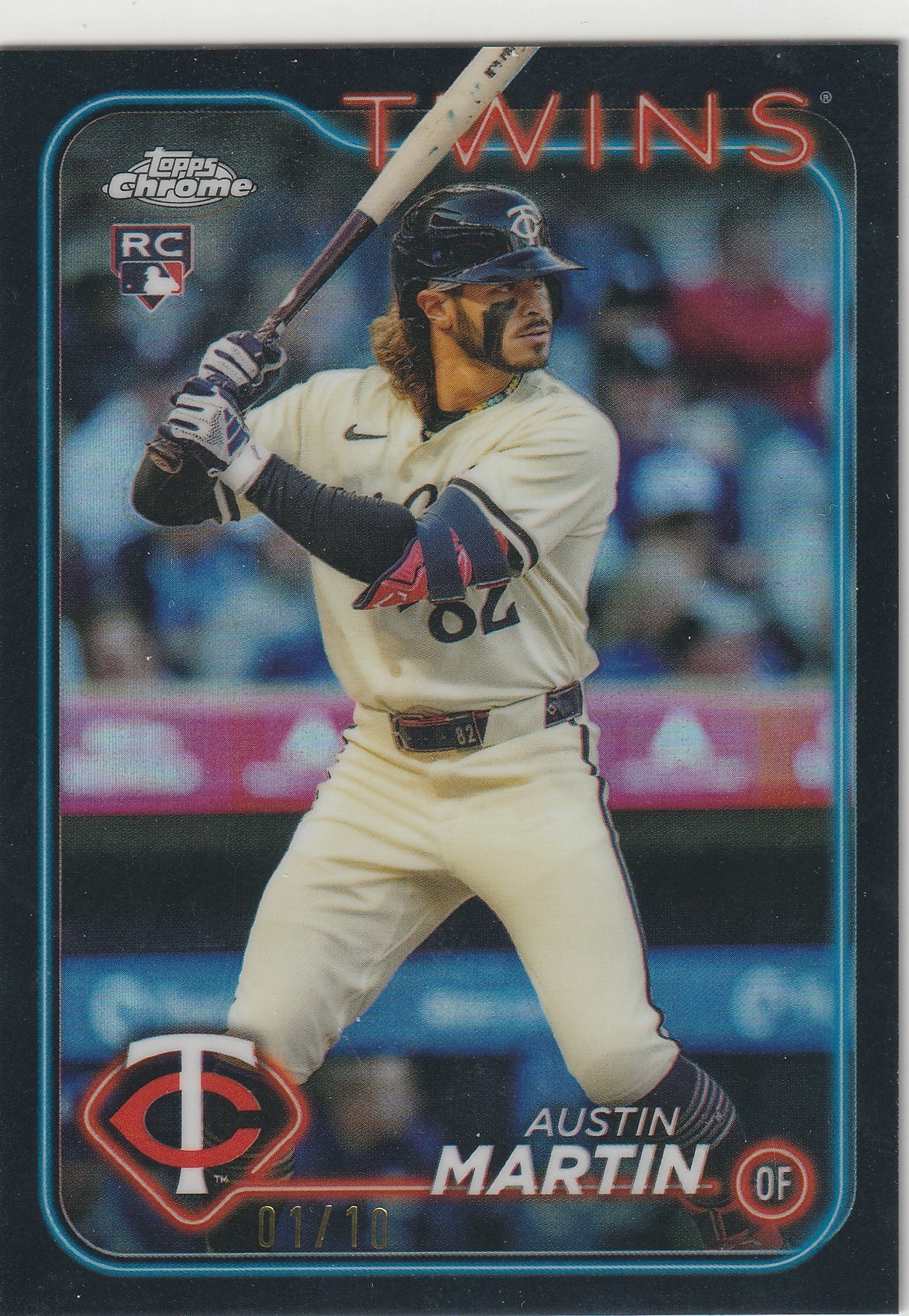 2024 Topps Chrome Update Austin Martin Black Parallel Rookie Card #01/10 USC172 - Front