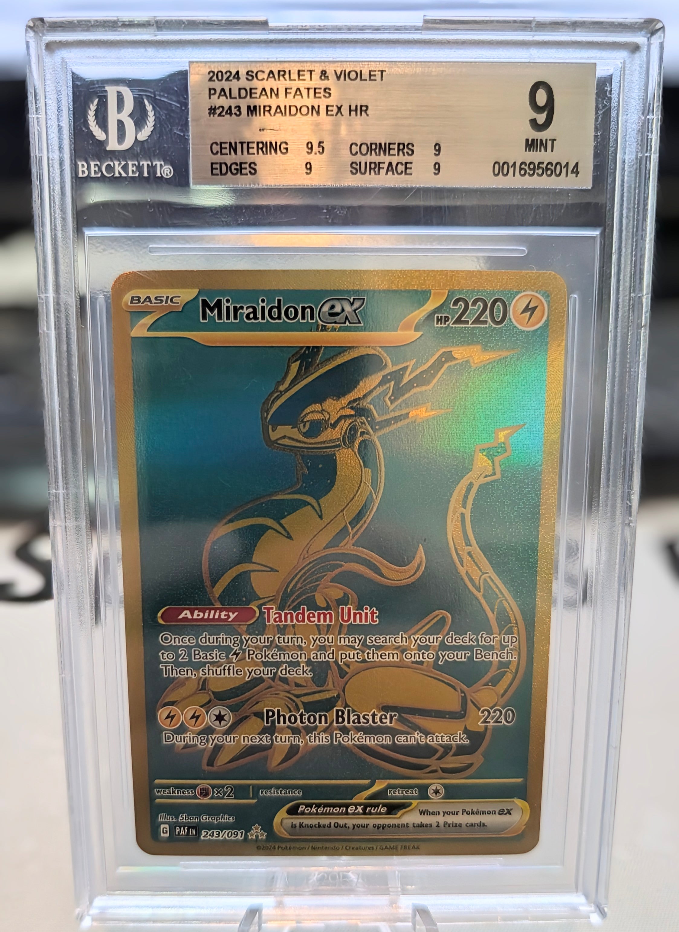 Pokémon Miraidon ex Paldean Fates #243 - BGS 9 Mint