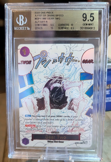 2025 ONE PIECE OP11-A FIST OF DIVINE SPEED ALTERNATE ART #080 GEAR TWO - BGS 9.5
