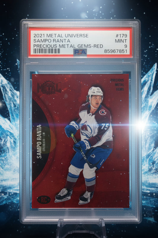 2021-22 Skybox Metal Universe Hockey - Sampo Ranta #179 PMG Red /100 RC (PSA 9)