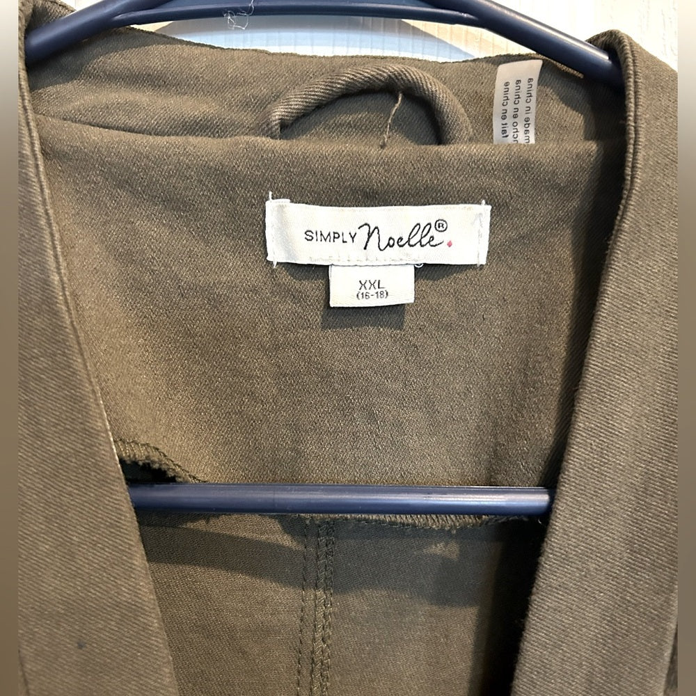 Simply Noelle Women's Olive Green Lightweight Boho Jacket XXL