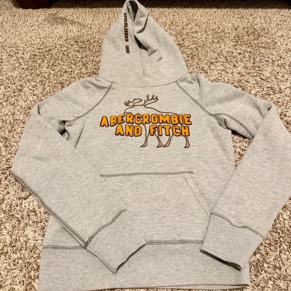 Abercrombie & Fitch Women's Light Gray Embroidered Sweatshirt M