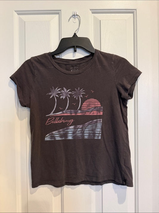 Billabong Women's Charcoal Graphic Tee L