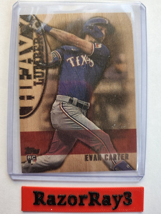 Topps 2024 Update Heavy Lumber SSP Evan Carter Rookie Card Texas Rangers HL-65