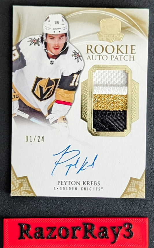 Upper Deck 2020-21 The Cup Peyton Krebs Rookie Auto Patch Gold #01/24